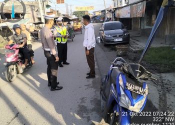 Sat Lantas Polres Tanjungbalai Tilang 20 Pengendara Kendaraan Tak Pakai Helm SNI