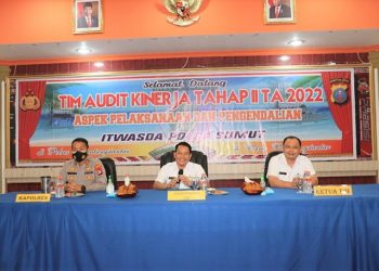 Dipimpin Kapolres Siantar AKBP Fernando SH, SIK menerima kunjungan kerjaTim Itwasda Polda Sumut dalam rangka Audit Kinerja Tahap II TA. 2022