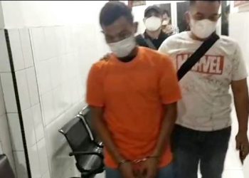Anggota ormas yang lakukan pungli kepada PKL Pasar Petisah diciduk polisi. (Foto Ist)