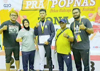 Atlet Tinju Julian Sihotang raih emas di Pra Popnas Jakarta. (Foto Ist)