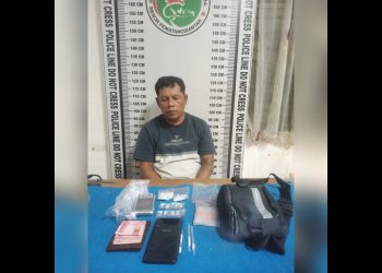Pelaku Leofrengky Lumban Tobing dan barang bukti sudah diamankan di ruangan Satres Narkoba Polres Siantar.