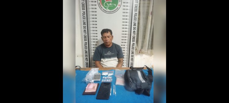 Pelaku Leofrengky Lumban Tobing dan barang bukti sudah diamankan di ruangan Satres Narkoba Polres Siantar.