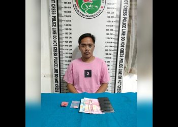 Pelaku Berlindung Sitanggang dan barang bukti 