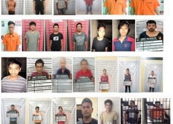Para pelaku kejahatan yang dibekuk Polrestabes Medan dan jajaranya. (Foto Ist)