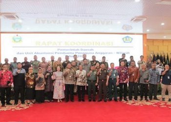Rakor Pemda dan Unit Akuntansi Pembantu Pengguna Anggaran Wilayah tahun 2022 di Sumut di Aula Tengku Rizal Nurdin, Rumah Dinas Gubernur, Jalan Jenderal Sudirman, Medan. (Foto Ist)