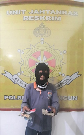 Pelaku MS dan barang bukti