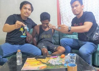Pelaku DS dan barang bukti saat ditangkap Tim Opsnal Satres Narkoba Polres Simalungun