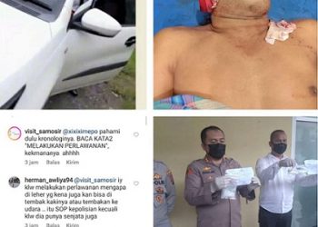 Nasib diduga bandar narkoba tewas ditembak, polisi yang direkam dan komentar netizen. (Foto Kolase jurnalx.co.id)