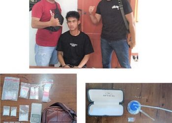 Pelaku WW dan barang bukti diamankan Satres Narkob Polres Simalungun