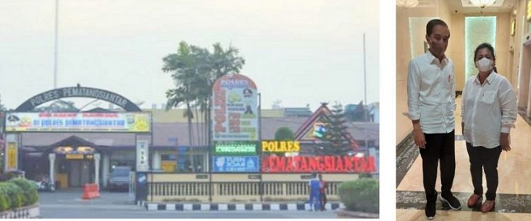 Mako Polres Siantar dan Ibu Paima Boru Simatupang saat bersama Presiden RI Jokowi