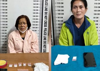 Ke dua wanita itu, Marini dan Betna Sianipar beserta seluruh barang bukti