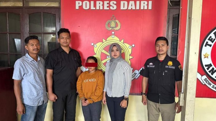 Polres Dairi bekuk seorang wanita inisial J Br B yang menculik bayi usia 3 hari. (Foto Ist)