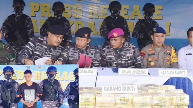TNI AL Gagalkan Penyelundupan Paket 43 Kg Sabu. (Foto Ist)