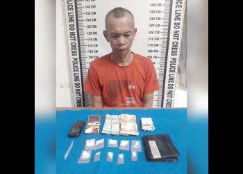 Pelaku Junaidi alias Ucok Tepos dan barang bukti