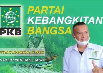 Ketua DPC PKB Karo Sastroy Bangun. (Foto Ist)