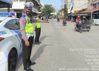 Sat Lantas Polres Tanjungbalai Laksanakan Patroli Sore