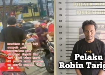 Robin Tarigan diamankan Polsek Medan Baru karena lakukan pungli di Pajus Padang Bulan, Medan. (Foto Ist)