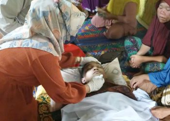 Jenajah korban Yudistira saat disemayamkan dirumahnya