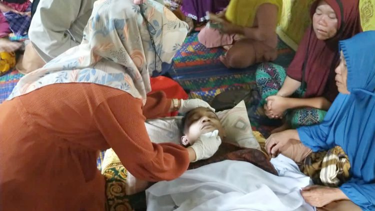 Jenajah korban Yudistira saat disemayamkan dirumahnya