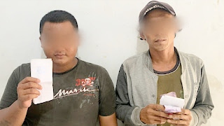 Dua orang pelaku pungli yang diciduk Polsek Sunggal. (Foto Ist)