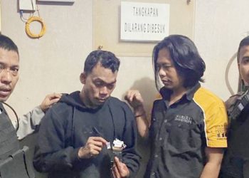 Tim Presisi Polrestabes Medan menangkap pemakai narkoba di Jalan Brigjen Katamso, Kecamatan Medan Maimun. (Foto Ist)