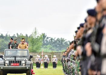 Apel Gelar Pasukan persiapan Hari Pers Nasional (HPN) tahun 2023 di Sumut. (Foto Ist)