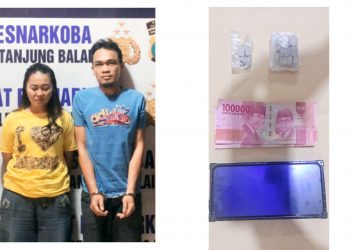 Pelaku HM dan SJN beserta barang bukti