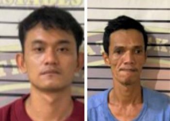 Dua pria yang berperan sebagai operator dan pemain judi ketangkasan tembak ikan ditangkap Polsek Percut Sei Tuan saat 
menggerebek lokasi judi tembak ikan di Jalan Pancasila Gang Melati III, Desa Tembung, Kecamatan Percut Sei Tuan. (Foto Ist)