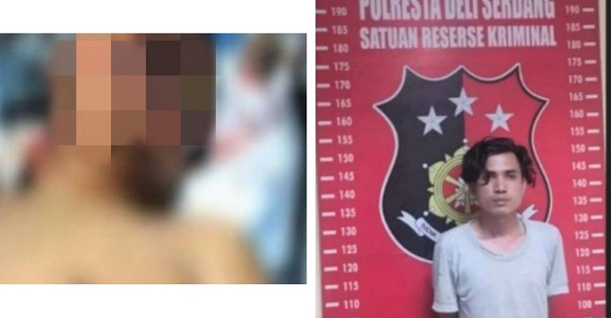 Anggota Intel Kodim 0204/ DS Serka Amosta Bangun dan pelaku yang ditangkap. (Foto Ist)