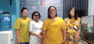 Empat orang emak-emak asal Medan, diamankan Sat Reskrim Polres Tebing Tinggi. (Foto Ist)