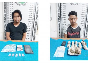 Kedua pelaku, Elieser Turanda Bangun dan Herman Silalahi beserta barang bukti