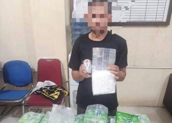 Pelaku membawa kurang lebih 50 kg yang disembunyikan dalam 3 karung ditangkap Polda Sumut. (Foto Ist)