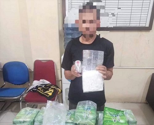 Pelaku membawa kurang lebih 50 kg yang disembunyikan dalam 3 karung ditangkap Polda Sumut. (Foto Ist)