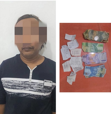 Pelaku Daniel Efendi dan barang bukti