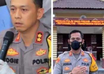 AKBP Yogie Hardiman, Kapolres Samosir dan AKBP Joshua Tampubolon. (Foto Ist)