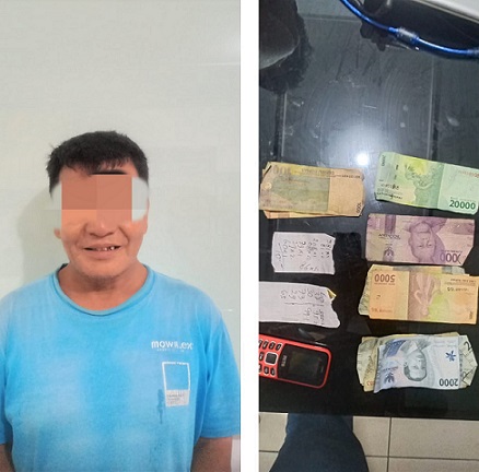 Pelaku ED alias Edwar beserta barang bukti