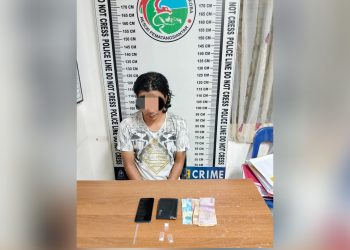 Pelaku Edy Surahman dan seluruh barang bukti diboyong ke ruangan Satres Narkoba Polres Siantar.