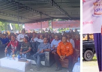 Ketua Exco Partai Buruh Kota Siantar Eljones Simanjuntak SH bersama pengurus lainnya menghadir meriahkan Perayaan Hari Buruh Internasional atau May Day yang digelar Konfederasi Serikat Buruh Seluruh Indonesia (K SBSI) Siantar dan Simalungun