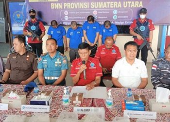BNNP Sumut berhasil membongkar jaringan peredaran narkoba yang dikendalikan dari Lapas Binjai dan juga warga Madura. (Foto Ist)