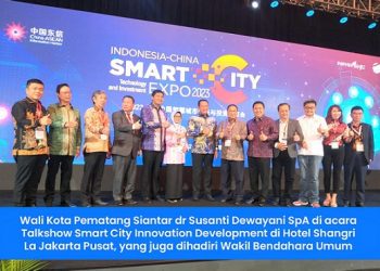 Kehadiran Wali Kota Siantar dr Susanti Dewayani SpA saat menjadi salah satu narasumber Talkshow Smart City Inovation Development Talkshow