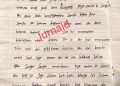 Secarik kertas berisi surat ditulis korban Juanpelix Tampubolon kepada kekasihnya yang ditemukan dari kantong celannya