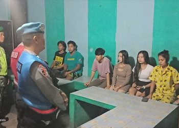 Polres Simalungun saat melaksanakan patroli skala besar malam minggu