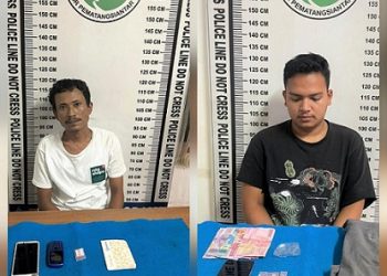 Kedua Pelaku, Marihot Julianto Saragih dan Doni Damaru Sihotang beserta barang bukti sudah diamankan penyidik Sat Narkoba