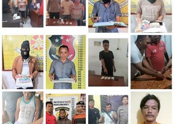Para Tersangka judi yang ditangkap Polres Simalungun Bersama Polsek Sejajaran