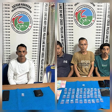 Ke empat pelaku, Ratno Handoko, Dedi Suarno alias Dedi, Rajansyah Purba dan Julhelmi beserta seluruh barang bukti sudah diamankan penyidik Sat Narkoba Polres Siantar