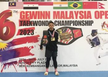 Theo Jeremi Eli Eser Tarigan Pegawai Lapas Tanjung Balai peraih emas pada Gewinn Malaysia Taekwondo Championship
