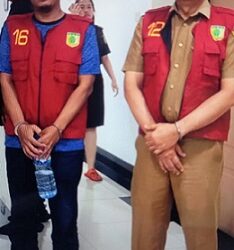 Tersangka GBS dan PH saat akan ditahan Kejari Tebing Tinggi