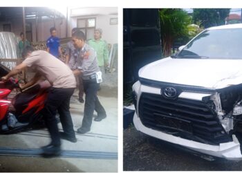 Penyidik Unit Gakkum Sat Lantas Polres Siantar saat Tahap 2 barang bukti ke Kantor Kejari Siantar