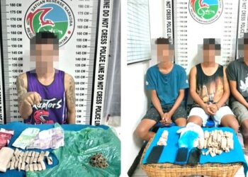 Para pelaku pengedar ganja dan barang bukti