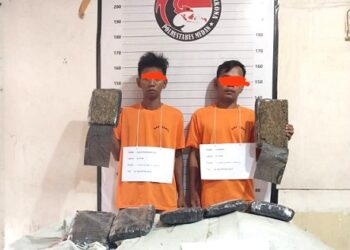 Dua orang kurir ganja kering asal Aceh seberat 133 Kg. (Foto Ist)